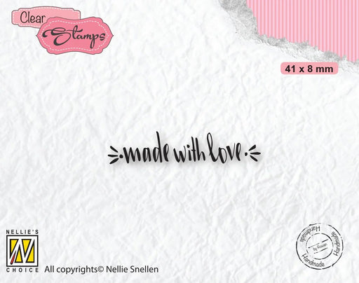 NELLIE'S CHOICE CLEAR STAMP MADE WITH LOVE- DTCS031