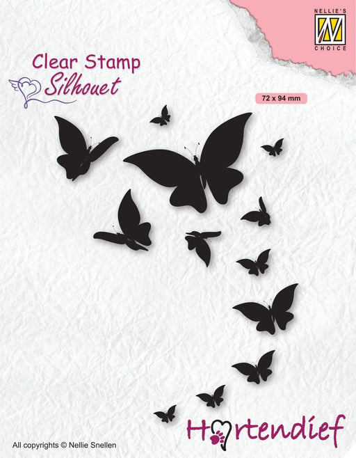 NELLIE'S CHOICE CLEAR STAMP SILHOUETTE BUTTERFLIES - SIL094