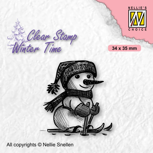 NELLIE'S CHOICE - CLEAR STAMP SKIING SNOWMAN - WT010
