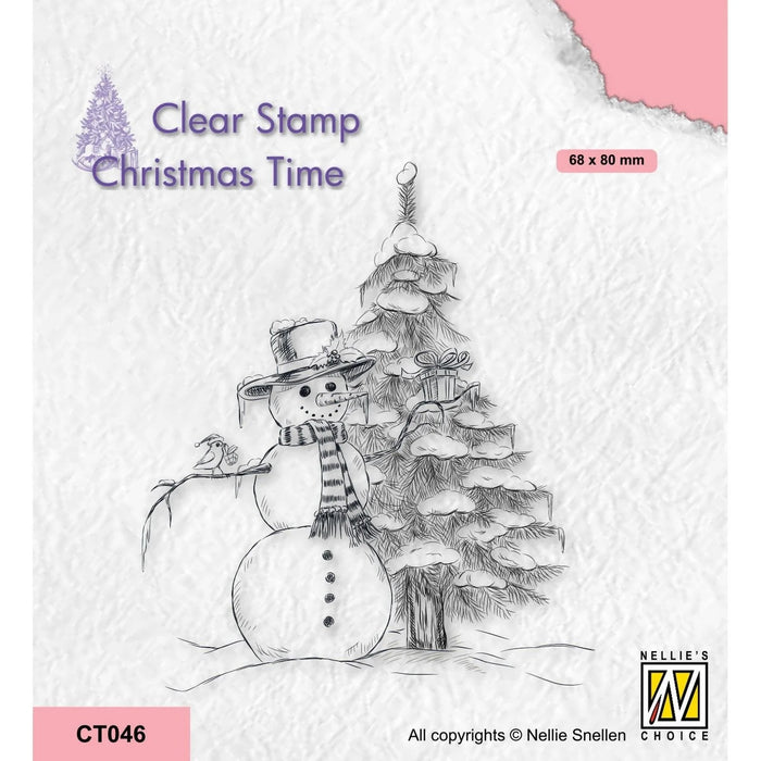 NELLIE'S CHOICE • CHRISTMAS TIME CLEAR STAMPS SNOWMAN - CT046