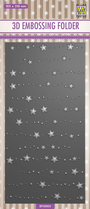 NELLIE'S CHOICE 3D EMBOSSING FOLDER SLIMLINE SIZE - STARS & - NEF3D033