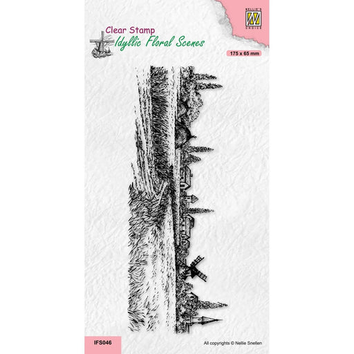 NELLIE'S CHOICE • IDYLLIC FLORAL SCENES CLEAR STAMPS SLIMLINE A VILLAGE IN THOSE DAYS - IFS046