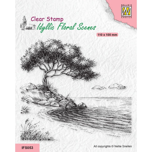 NELLIE'S CHOICE • IDYLLIC FLORAL SCENES CLEAR STAMPS TREE ON SHORE - IFS053