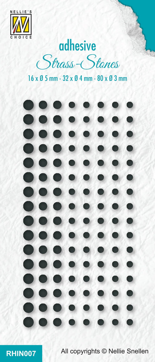 NELLIE'S CHOICE ADHESIVE STRASS STONES BLACK - ZRHIN007