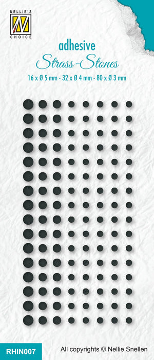 NELLIE'S CHOICE ADHESIVE STRASS STONES BLACK - ZRHIN007