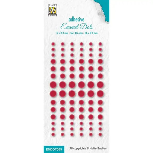 NELLIE'S CHOICE ADHESIVE ENAMEL DOTS  RED - ZENDOT005