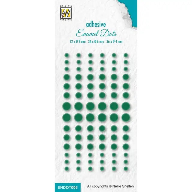NELLIE'S CHOICE ADHESIVE ENAMEL DOTS  GREEN - ENDOT006