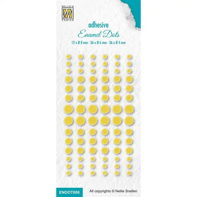 NELLIE'S CHOICE ADHESIVE ENAMEL DOTS  YELLOW - ENDOT008