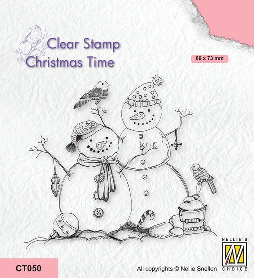 NELLIE'S CHOICE CLEAR STAMP - CHRISTMAS TIME - SNOWMEN - CT050
