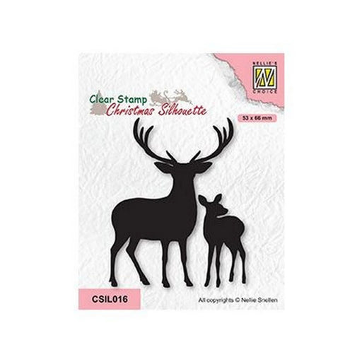 NELLIE'S CHOICE • CHRISTMAS SILHOUETTES CLEAR STAMPS DEER WITH YOUNG - CSIL016