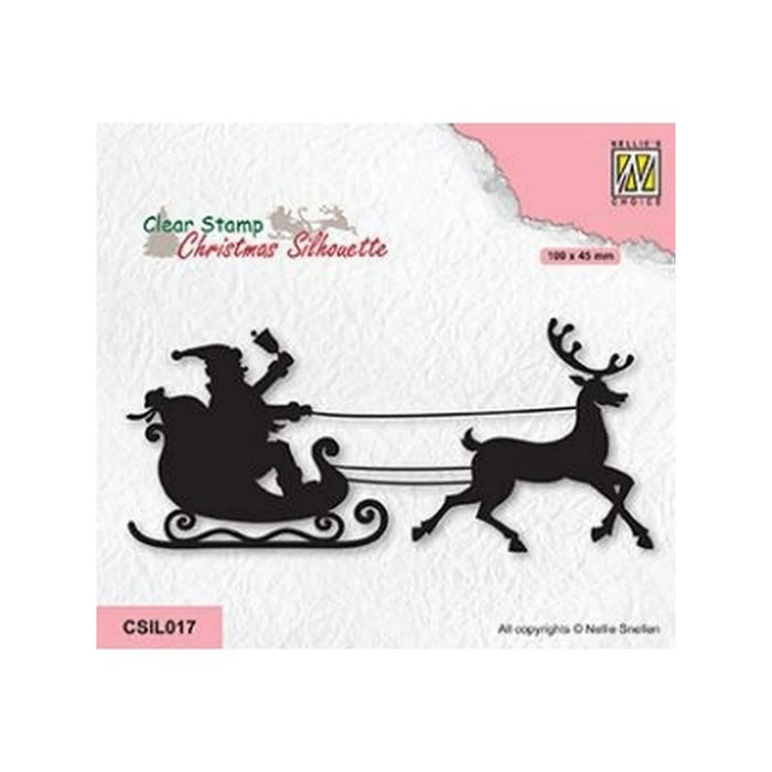 NELLIE'S CHOICE • CHRISTMAS SILHOUETTES CLEAR STAMPS HO HO SANTACLAUS - CSIL017