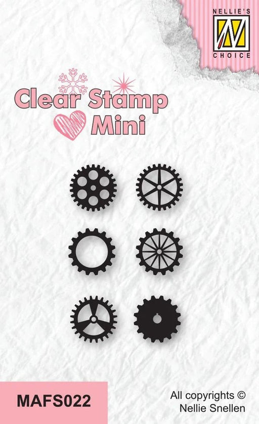 NELLIE'S CHOICE CLEAR STAMP MINI - COGWHEELS - MAFS022
