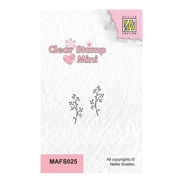 NELLIE'S CHOICE • MINI CLEAR STAMPS BERRIE BRANCH - MAFS025