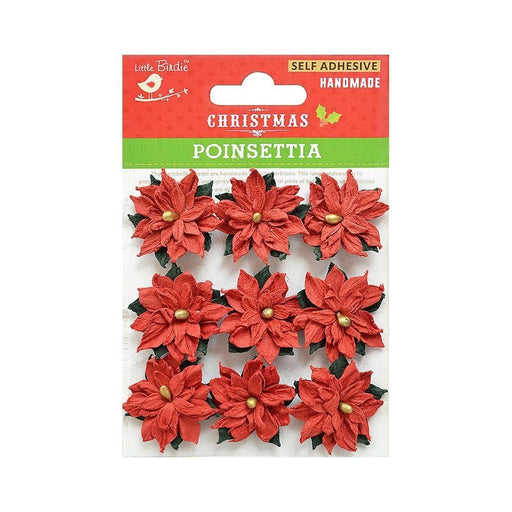 LITTLE BIRDIE CHRISTMAS FLOWERS POINSETTIA PKT 9 - CR73302