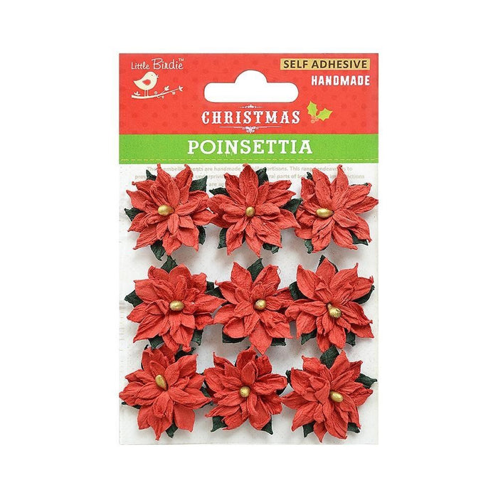 LITTLE BIRDIE CHRISTMAS FLOWERS POINSETTIA PKT 9 - CR73302