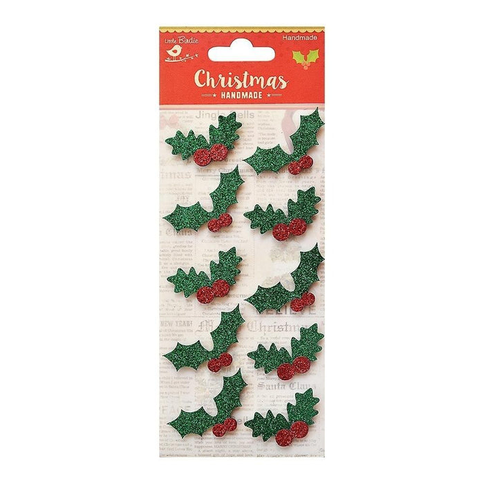 LITTLE BIRDIE CHRISTMAS HOLLY BERRY EMBELISHMENTS - CR79781