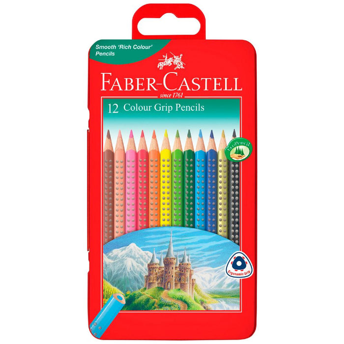 FABER - CASTELL COLOUR GRIP  PENCILS PKT 12- 16-116252