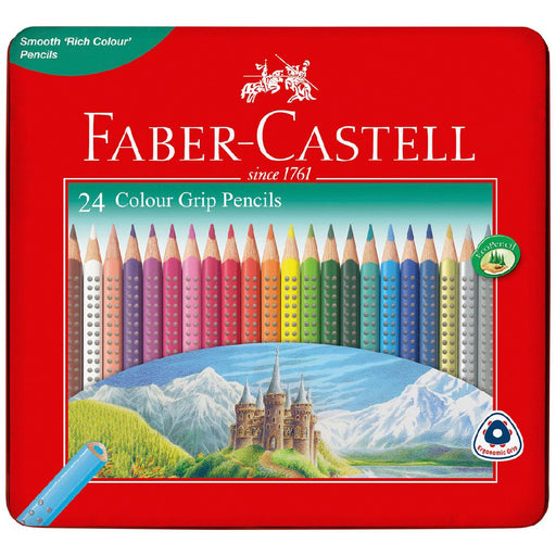 FABER - CASTELL COLOUR GRIP  PENCILS PKT 24- 16-116253