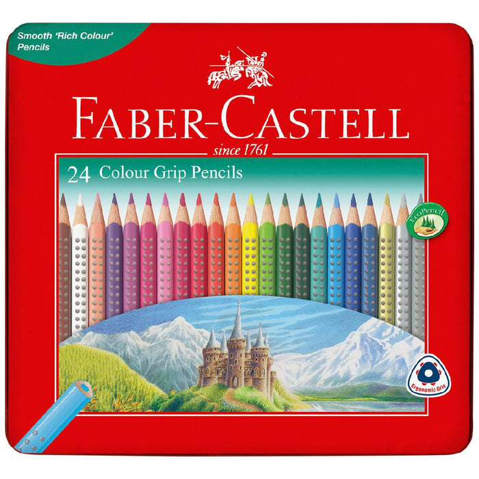 FABER - CASTELL COLOUR GRIP  PENCILS PKT 24- 16-116253