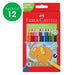FABER - CASTELL JUMBO TRIANGULAR COLOUR PENCILS PKT 12- 18-116501