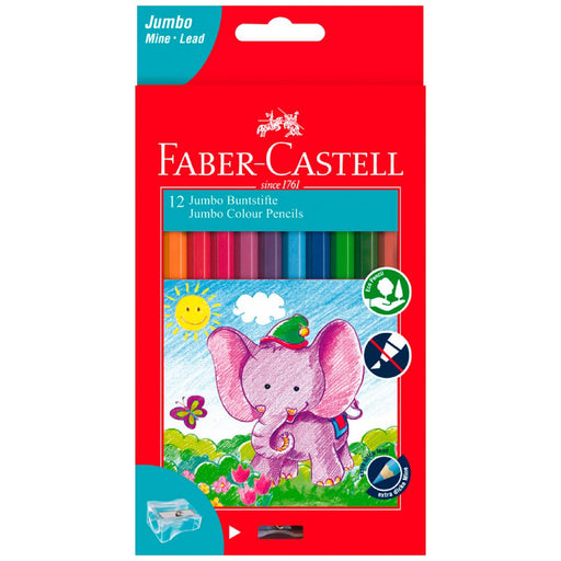 FABER - CASTELL   JUMBO  COLOUR PENCILS PKT 12- 16-111622