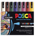 POSCA PAINT MARKER PC5 ASSORTED 8 PKT DARK COLOURS - PC5MDC8C