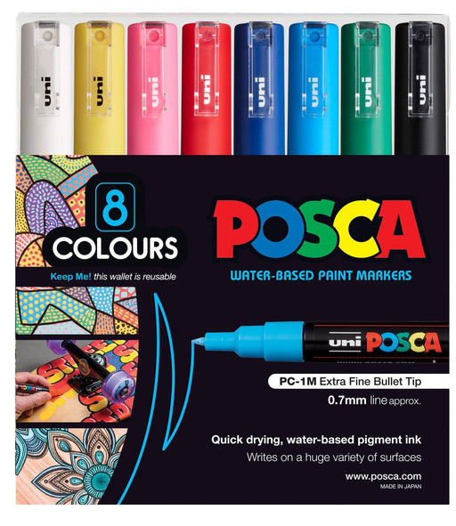 POSCA PAINT MARKER PC1 8 PKT COLOURS - PC1M8C