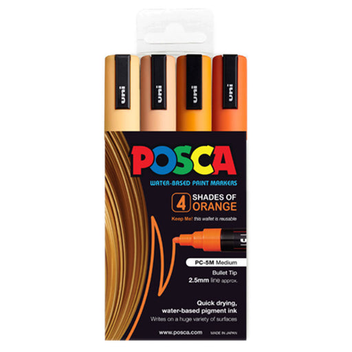 POSCA COLORING PEN SHADES OF ORANGE PK 4 GIFT PACK -PC5M4PSHOR