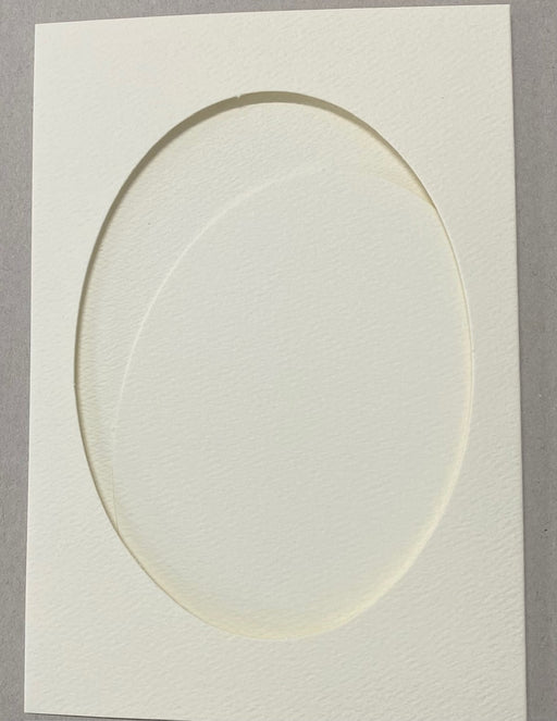 IVORY TEXTURED LARGE OVAL CUTOUT CARDS & ENV PKT 50 - LO2 BULK