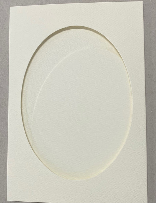 IVORY TEXTURED LARGE OVAL CUTOUT CARDS & ENV PKT 50 - LO2 BULK