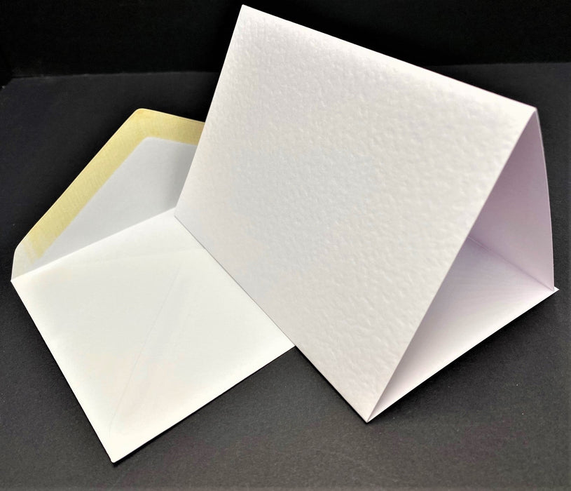 PK50 WHITE TEXTURED 3 PANEL CARDS & ENV BULK - PT1 BULK