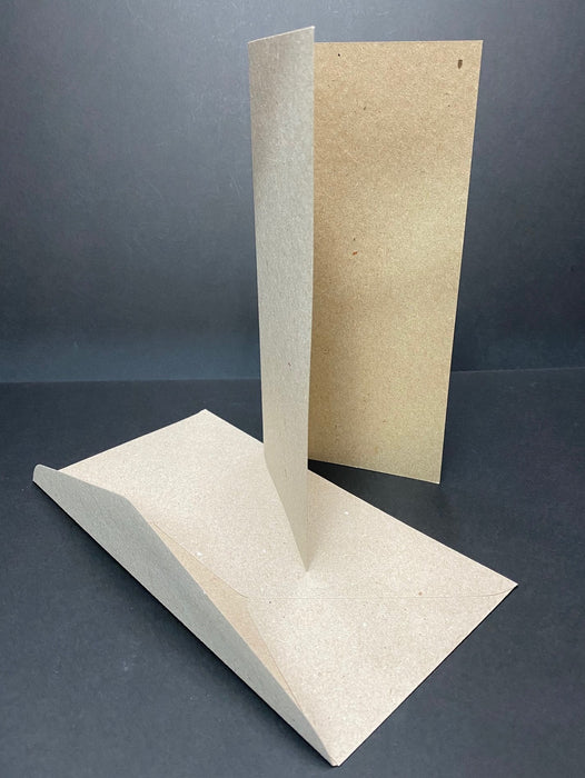 DLSINGLE FOLD SOFT KRAFT BROWN SMOOTH PLAIN CARDS & ENV PK50 - DLP4 BULK