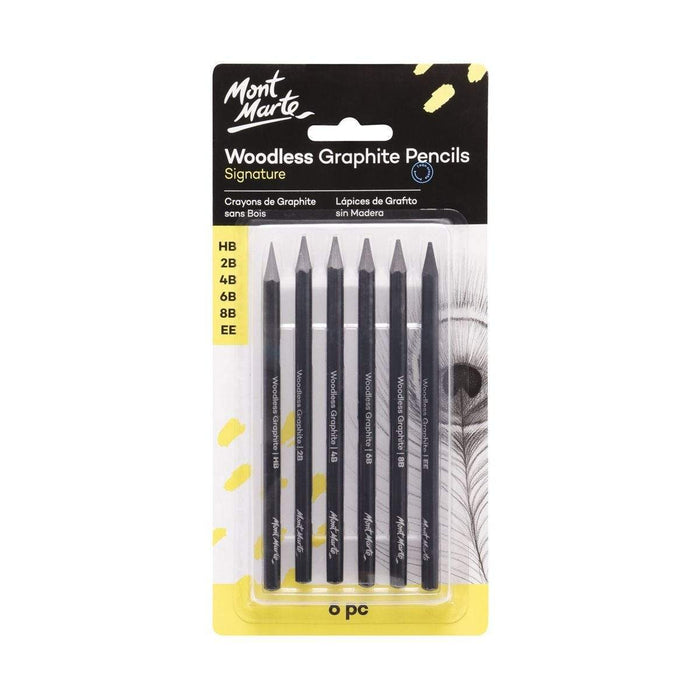 MM WOODLESS GRAPHITE PENCILS 6PC - MPN0046
