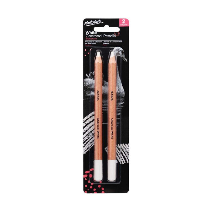 MONT MARTE WHITE CHARCOAL PENCILS LARGE HEX 2PC - MPN0097