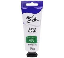 MM SATIN ACRYLIC 75ML PAINT MED GREEN - PMSA7523