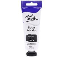 MM SATIN ACRYLIC 75ML PAINT LAMP BLACK - PMSA7530