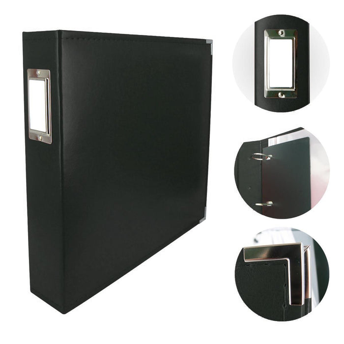 COUTURE CLASSIC SUPERIOR LEATHER D-RING ALBUM - BLACK - CO725395