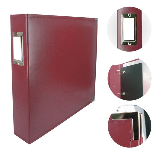 COUTURE CLASSIC SUPERIOR LEATHER D-RING ALBUM -WINE RED - CO728145