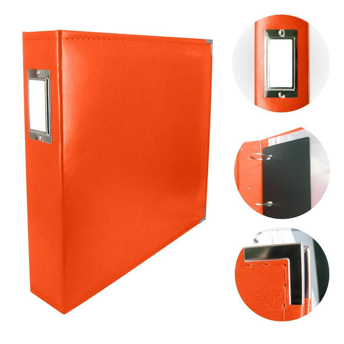 COUTURE CLASSIC SUPERIOR LEATHER D-RING ALBUM -BURNT ORANGE - CO728150