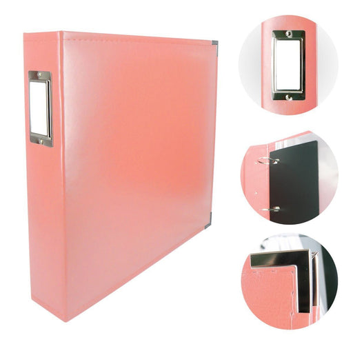 COUTURE CLASSIC SUPERIOR LEATHER D-RING ALBUM -CORAL PINK - CO728154