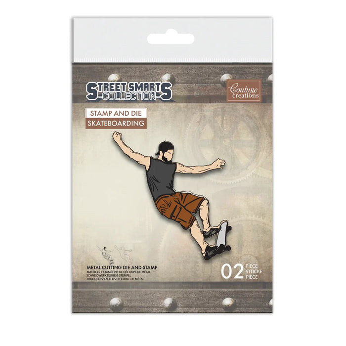 COUTURE CREATIONS STAMP & DIE STREET SMARTS SKATEBOARDING - CO728959