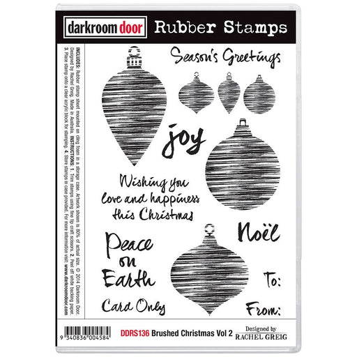 DARKROOM DOOR RUBBER STAMP SET BRUSHED CHRISTMAS VOL2 - DDRS136