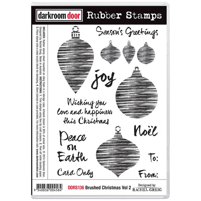 DARKROOM DOOR RUBBER STAMP SET BRUSHED CHRISTMAS VOL2 - DDRS136