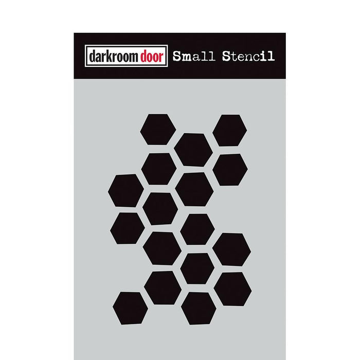 DARKROOM DOOR SMALL STENCIL 4.5X 6 INCH ARTY HEXAGONS - DDSS018