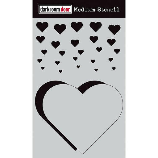 DARKROOM DOOR MEDIUM STENCIL 6 X 9 INCH CASCADING HEARTS - DDMS007
