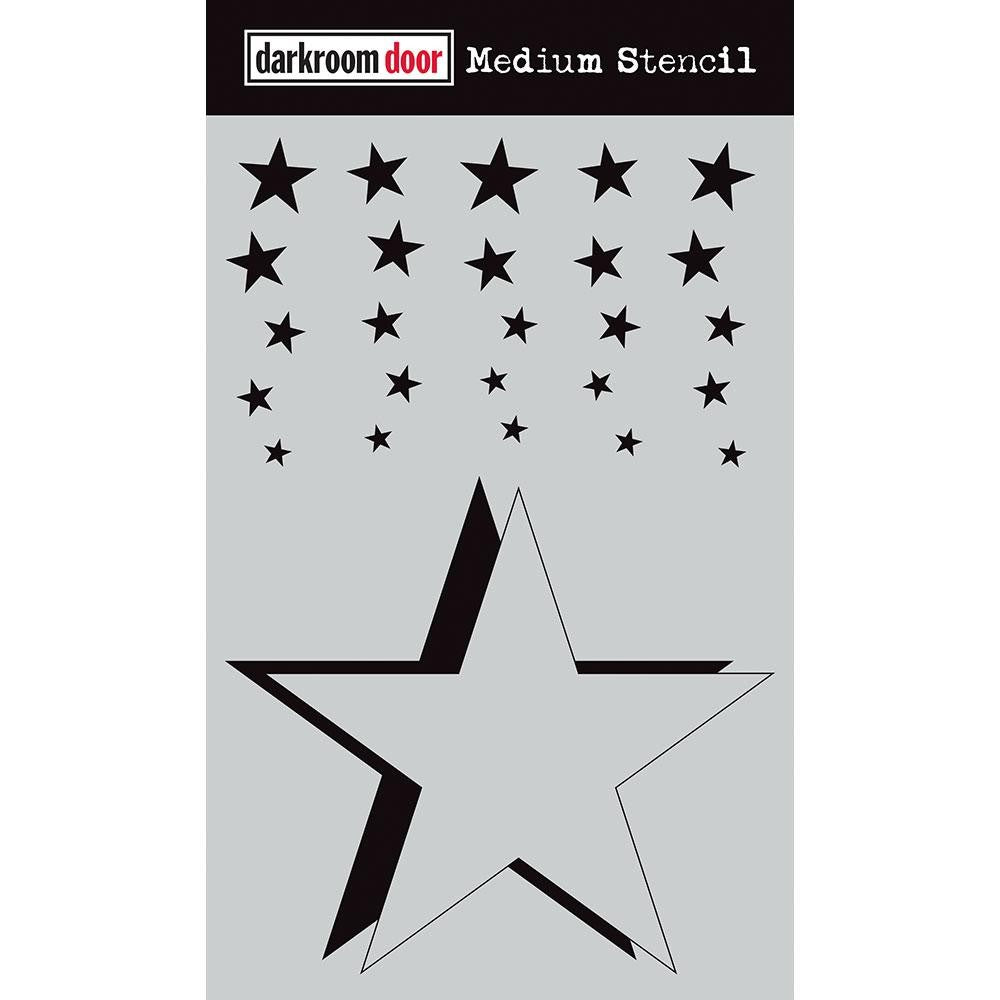 DARKROOM DOOR MEDIUM STENCIL 6 X 9 INCH CASCADING STARS - DDMS008