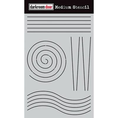 DARKROOM DOOR MEDIUM STENCIL 9 X 6 INCH JOURNAL LINES - DDMS011