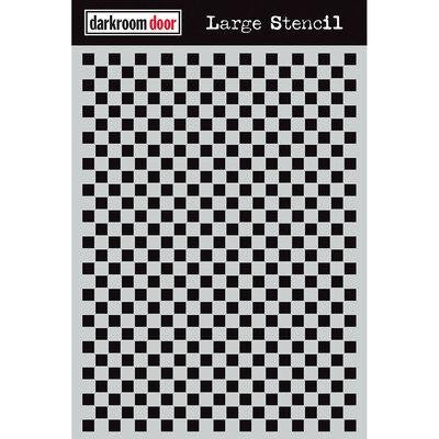 DARKROOM DOOR LARGE STENCIL 9X12 INCH CHECKERED - DDLS020