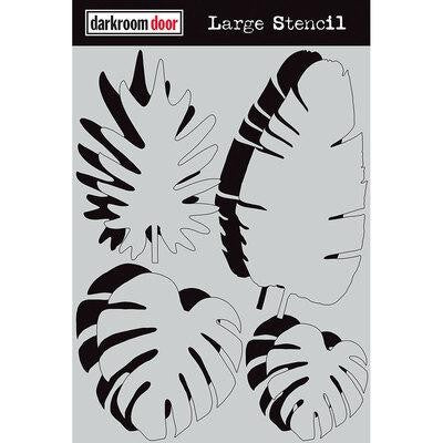 DARKROOM DOOR LARGE STENCIL 9X12 INCH TROPICAL LEAVES - DDLS022
