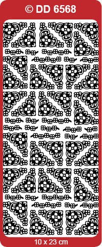 STICKER FLORAL CORNERS SILVER - DD6568S